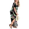 Arolina Women Summer Maxi Dress Short Sleeve V Neck Casual Loose Long Split Dresses Beach Vacation Sundress with Pockets view 4