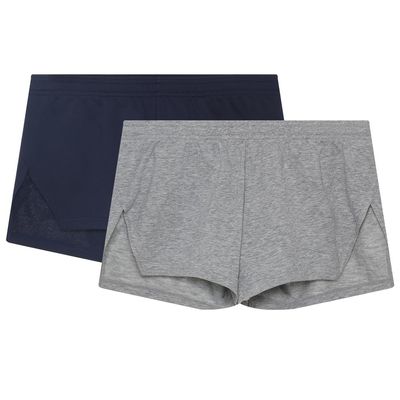 Men's Boxer Shorts Cotton Lounge Shorts Split Side Sleep Bottoms Casual Activewear Solid Workout Shorts with Pockets&Liner