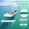 Anchor Rope 50FT x 3/8in,Premium Solid MFP Braided Anchor Ropes Anchor Line with Stainless Steel Thimble & Snap Hook,Boat Ropes Marine Rope for Anchors and Boats (Teal) view 2