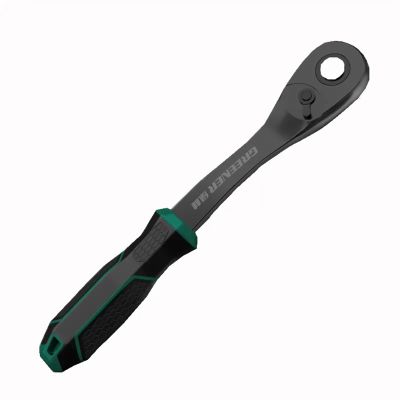 DEMCAY 1/4 Inch Ratchet Wrench 90-Toot for Jack Scissor Drive Tire Wheel Lug Spanner Handle with Adapter Portable Car Repair Hand Tool