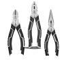 Electrician multifunctional universal steel wire pliers, pointed nose pliers, electrical metal processing tools (Color : 2-piece setA)
