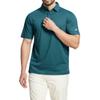Mens Golf Shirt Quick Dry Performance Moisture Wicking Jacquard Stylish Collared Mens Polo Shirts Short Sleeve Turquoise view 3