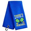 Aikiprety Funny Golf Towel Embroidered Golf Towels for Golf Bags with Clip, Golf Gifts for Men Women, Golf Towel Accessories Christmas Birthday Gift for Grandpa Father Fan, Pickleball Blue view 1
