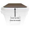 Orthodek Tundra 45 Cooler Lid Tops - EVA Foam YETI Chest Cooler Peel and Stick Comfort Pad - Hard Side Camping, Boating, Tail Gate, Ice Box Top Cushion (Teak + Black) view 3