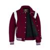 KU CLOTHING Men's Varsity Jacket Regular Fit Casual Letterman Baseball Bomber Jackets Maroon (US, Alpha, Medium, Regular, Regular, Maroon) view 3
