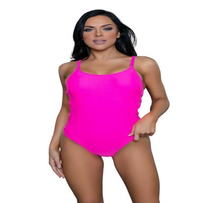 Be Wicked Womens Irina One-Piece Swimsuit, S, Hot Pink