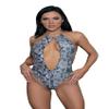 Be Wicked Womens Renni Halter Neck Swimsuit, M, Python view 1