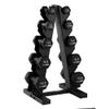 HolaHatha Neoprene Dumbbell Weights Set with Rack, Home Gym Equipment, 56 Lbs, Black - Portable Weighted Exercise Dumbbells for Fitness, Training, and Lifting Workouts view 1