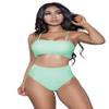 BeWicked Womens Chanity Two-Way Strap Bikini Set, L, Neon Green