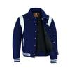 KU CLOTHING Men's Varsity Jacket Letterman Baseball Bomber Collared Jackets Navy Blue (US, Alpha, Medium, Regular, Regular, Navy Blue) view 3
