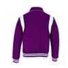 KU CLOTHING Men's Premium Varsity Leather/wool Jacket Collared Made in USA Purple White (US, Alpha, 5X-Large, Regular, Regular, Purple) view 4