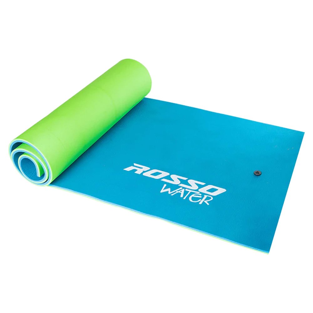 KOBE TOY COMPANY Rosso 18""x6"" 8-Person Roll-up Pool Float Pad, Pool Rafts, Water Bed, Tear-Resistant Foam Mat,Pool Floaties for Adults, Pool Party, Beach, Lake, Outdoor, Blue Green