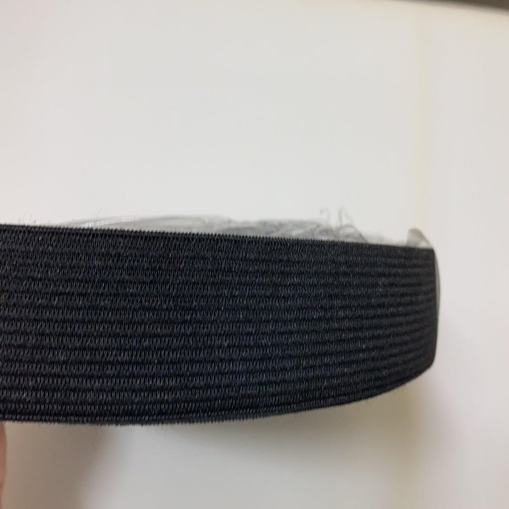 Galaxy Supply Inc. Knitted Elastic Webbing 1" Black/White. Full Roll 100 Yards (Black)