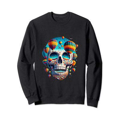 Soaring Spirit Skull Balloon Flight Joy Balloon Albuquerque Sweatshirt