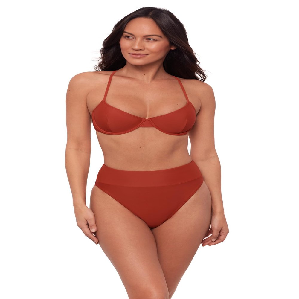 Sports Illustrated Women's X-Back Underwire Bikini Top, Rouge, Small