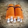 Dougs Fishing Jugs with Nylon Lines and Hooks for Catfish and Other Fish Set of 5, Heavy-Duty and Reusable Jumbo Noodles with PVC, Easy to Spot Colors (Orange, 20 ft) view 1