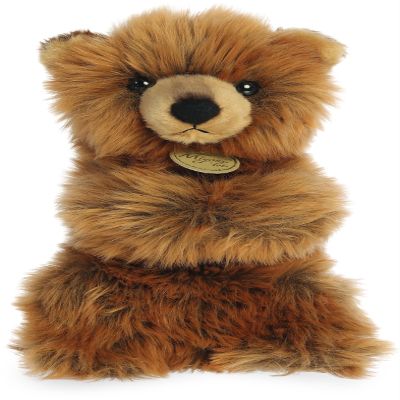 Aurora Adorable Miyoni Tots Sitting Pretty Grizzly Bear Cub Stuffed Animal - Lifelike Details Make a Cherished Companion - Perfect for Decorating Bedrooms or Classrooms - Brown 10 Inches