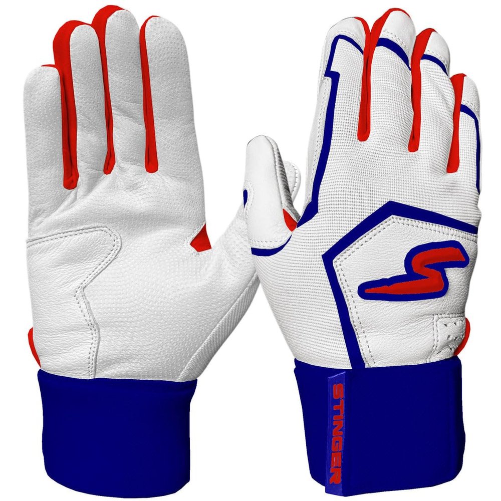 Stinger Sports Winder Series Batting Gloves, Adult Small, Red, White & True