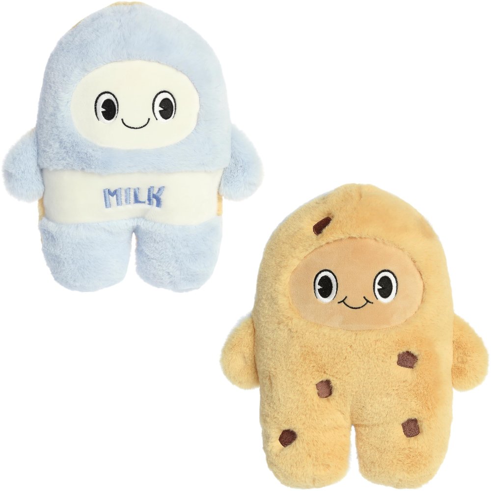 Aurora Interactive Flipovers Milk & Cookies Stuffed Animal - Eye-Catching Designs - Endless Play - Blue 11 Inches