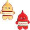 Aurora Interactive Flipovers Mustard & Ketchup Stuffed Animal - Eye-Catching Designs - Endless Play - Yellow 11 Inches