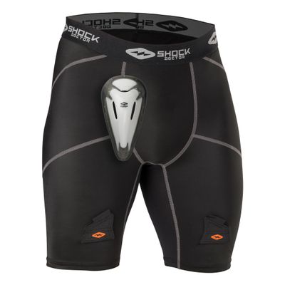 Shock Doctor Youth Hockey Compression Short with BioFlex Cup Included for Youth Boy's Black