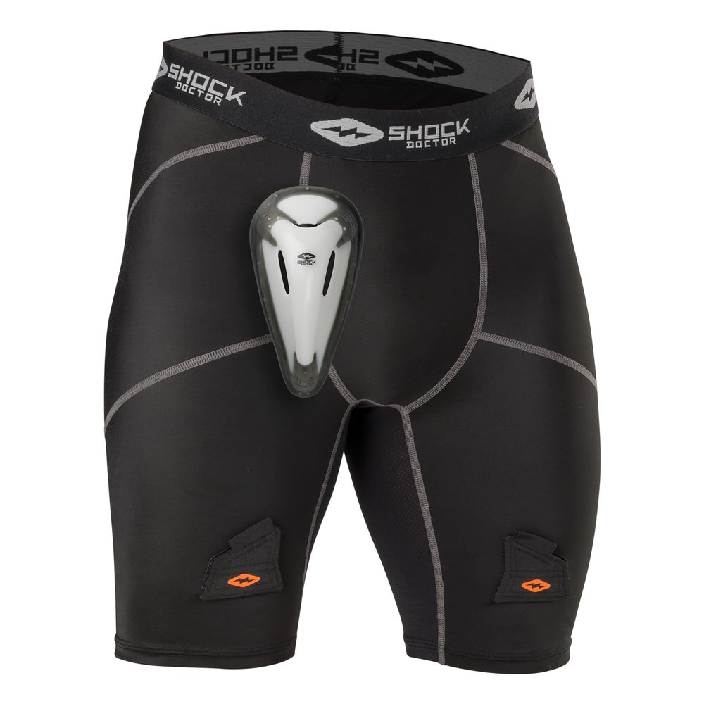 Shock Doctor Youth Hockey Compression Short with BioFlex Cup Included for Youth Boy's Black