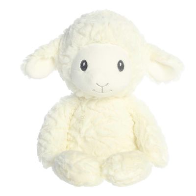 Aurora Adorable Huggy Collection Leah Lamb Baby Stuffed Animal - Comforting Companion - Sensory Stimulation - White 13 Inches