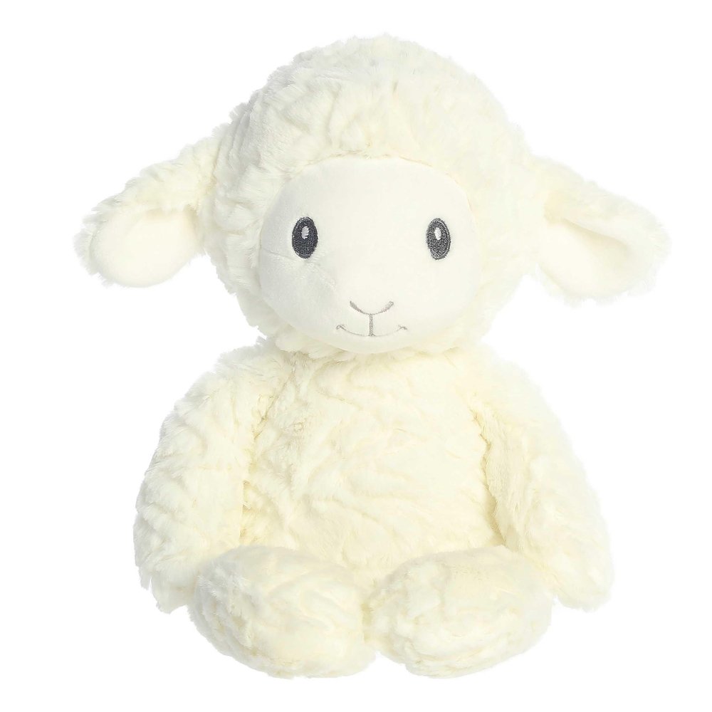 Aurora Adorable Huggy Collection Leah Lamb Baby Stuffed Animal - Comforting Companion - Sensory Stimulation - White 13 Inches