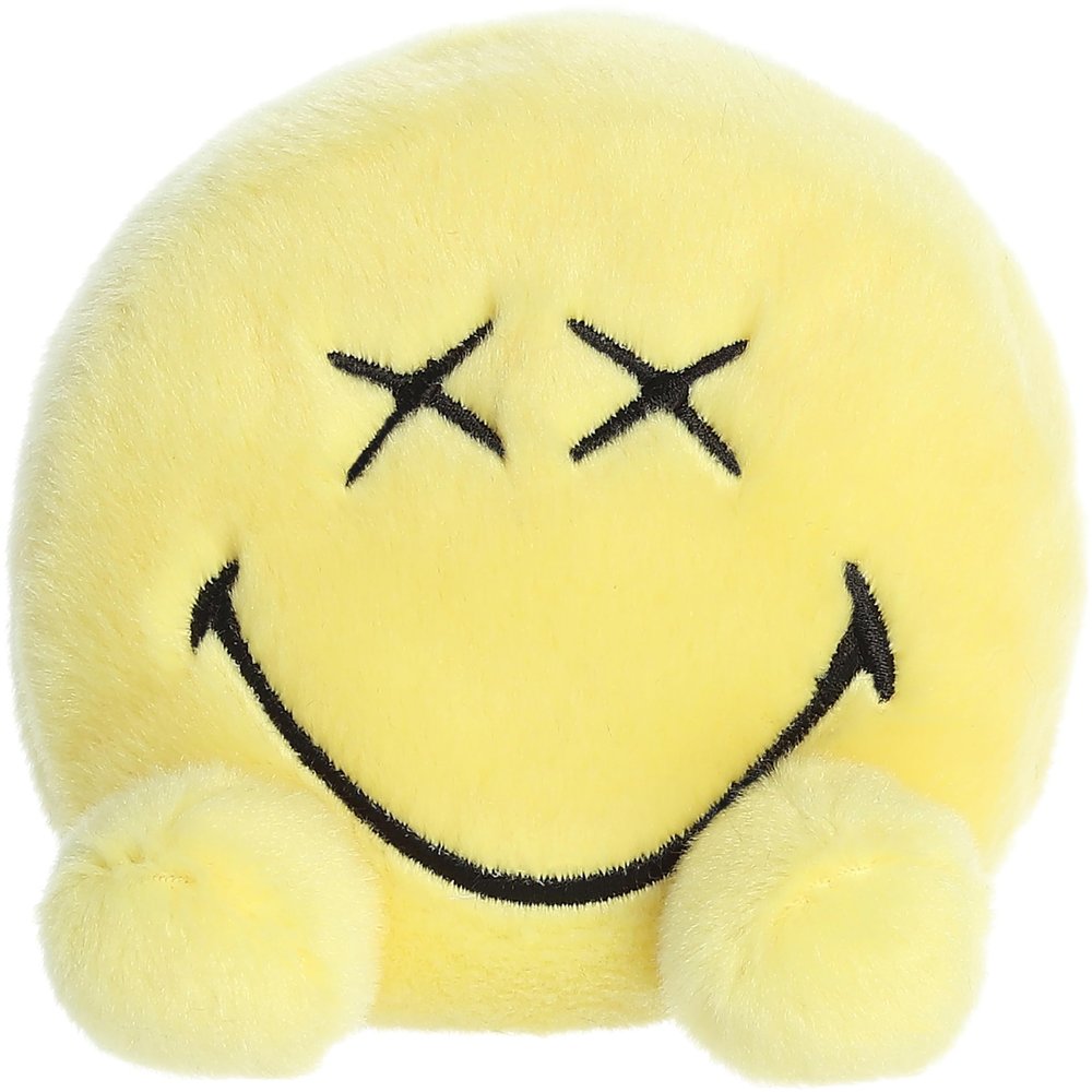 Aurora Vibrant SmileyWorld Palm Pals Wild Guy Stuffed Animal - Eye-Catching Designs for Retro Decor - Toys for Bedrooms, Birthday Gifts, and Celebrations - Yellow 4.5 Inches