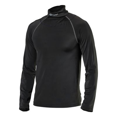 Shock Doctor Youth Boys Compression Shirt with Neckguard for Hockey. Long Sleeves with Integrated Neck Guard. for Youth Boys Black/Grey