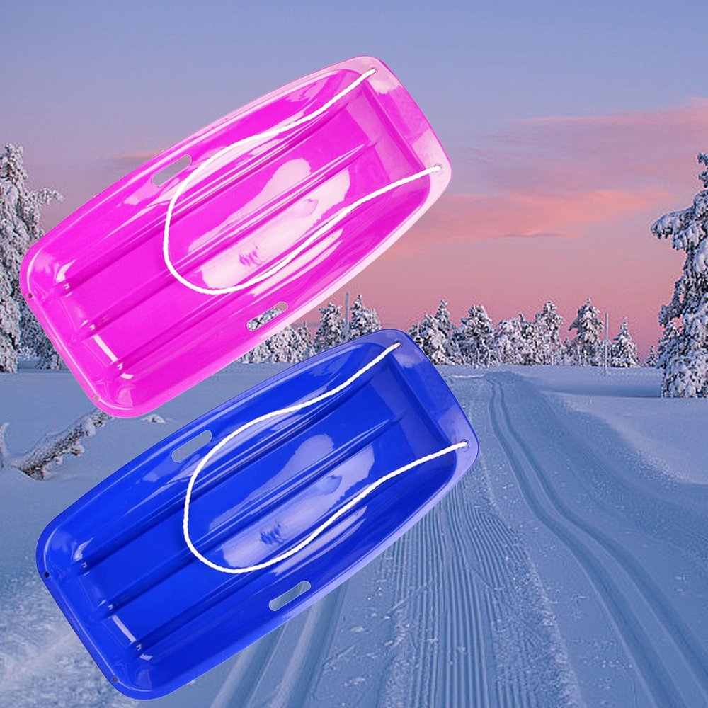 Winter Sledges, Children's Two-Man Sledges, Thickened Wear-Resistant Sledges, Plastic Sledges, Sledges with Pull Ropes