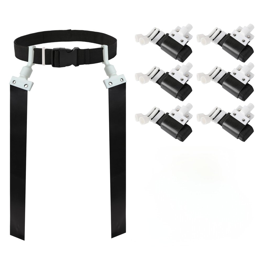 Gameday- 6 Player Pop Flag Football Set-Complete w/Flags, Belts and carry Backpack (Black)