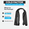 COLD FACTOR Instant Cooling Towel - Sports Cooling Towel with UPF 50+ and Reflective Protection - Moisture Wicking, Chemical-Free Evaporative Cooling for Hot Weather, Runners & Athlete (Black, 1 Pack) view 2