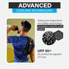 COLD FACTOR Instant Cooling Towel - Sports Cooling Towel with UPF 50+ and Reflective Protection - Moisture Wicking, Chemical-Free Evaporative Cooling for Hot Weather, Runners & Athlete (Black, 1 Pack) view 3