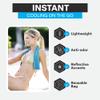 COLD FACTOR Instant Cooling Towel - Sports Cooling Towel with UPF 50+ and Reflective Protection - Moisture Wicking, Chemical-Free Evaporative Cooling for Hot Weather, Runners & Athlete (Blue, 1 Pack) view 4