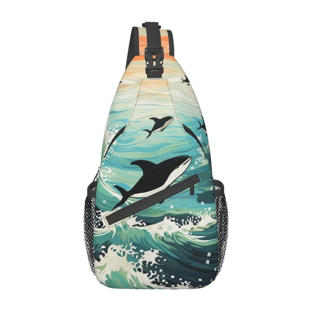 CSGJMYGS Sling Bag for Women Men Pacific Ocean biological Cross Chest Bag Diagonally Casual Fashion Travel Hiking Daypack