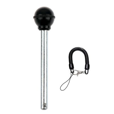1Pack 3/8" Dia Round Black KNOB Weight Stack Pin Stainless Gym Equipment Locking Weight Loading Pin Strength Training Multifunction Replacement Part Free Lanyard (1Pack, 3/8in x 4-1/4in)