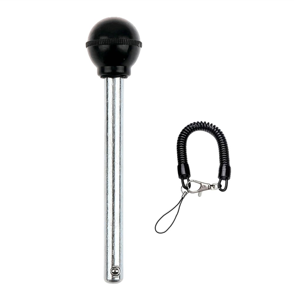 1Pack 3/8" Dia Round Black KNOB Weight Stack Pin Stainless Gym Equipment Locking Weight Loading Pin Strength Training Multifunction Replacement Part Free Lanyard (1Pack, 3/8in x 4-1/4in)