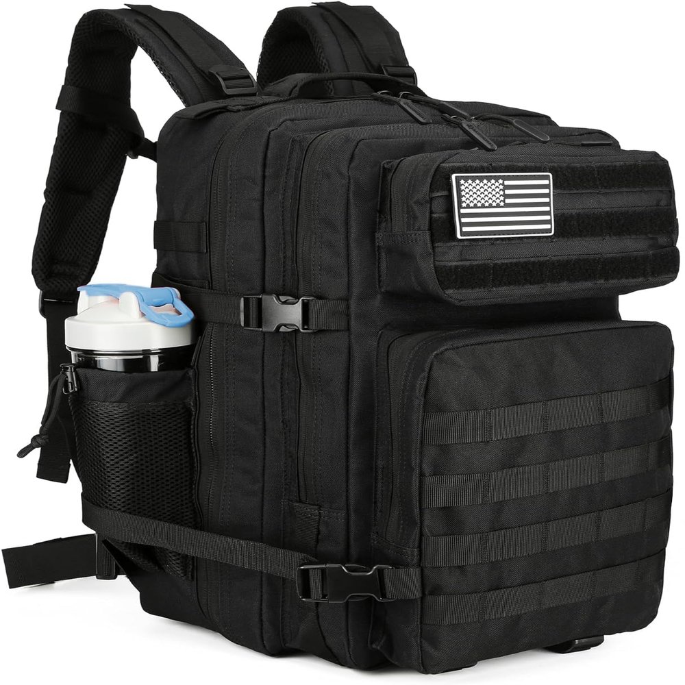 BAIXINGBAGS 45L Tactical Backpack Waterproof Backpack for Men Tactical Operations Tactical Assault Backpack (Black_45L)