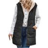 Uillui Reversible Winter Vests Womens Hooded Long Puffer Vest Sleeveless Quilted Zipper Jacket Winter Warm Padded Gilet Coat view 1