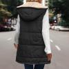 Uillui Reversible Winter Vests Womens Hooded Long Puffer Vest Sleeveless Quilted Zipper Jacket Winter Warm Padded Gilet Coat view 4