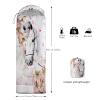 Axolotl Horse Camping Sleeping Bags for Kids Girls BoysLightweight Warm Cold Weather Hike More Worry Less Sleeping Bag for Traveling,Waterproof Portable Sleeping Bag,Camping Gear Equipment,Pink view 3