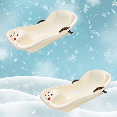 Children's Sledges, Two-Person Double-Handle Sledges, Winter Sledges, Thickened Wear-Resistant Sledges, Plastic Anti-Freezing Sledges