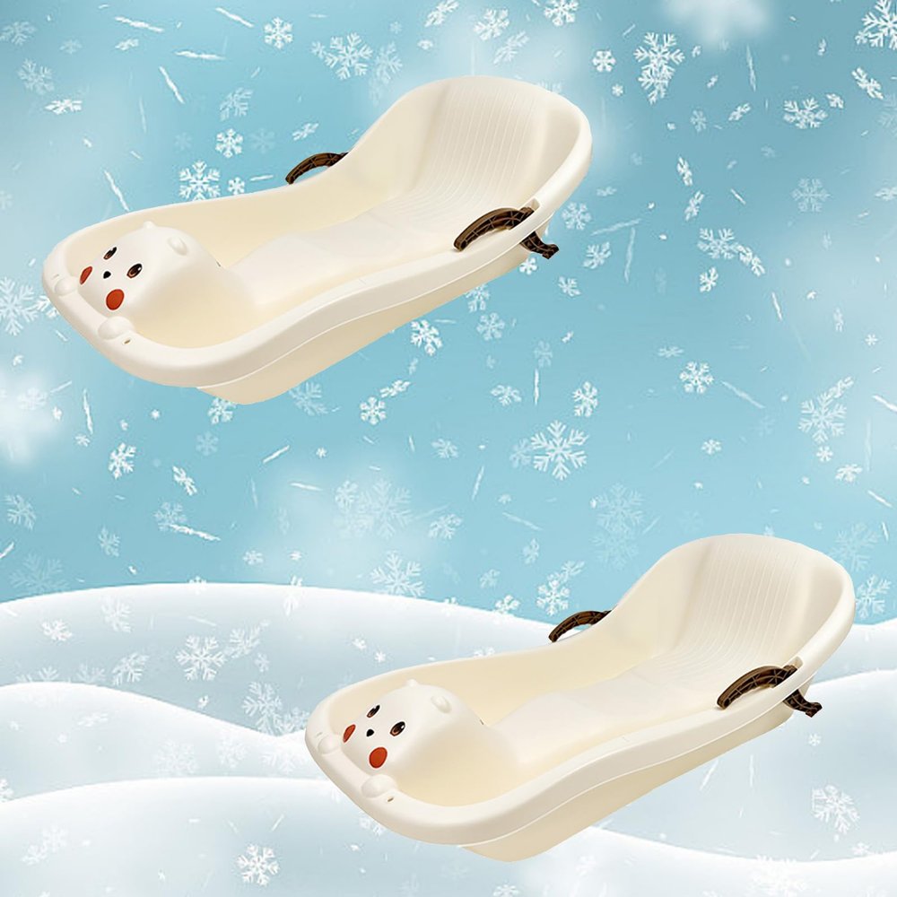 Children's Sledges, Two-Person Double-Handle Sledges, Winter Sledges, Thickened Wear-Resistant Sledges, Plastic Anti-Freezing Sledges