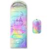 Axolotl Princess Kids Girls Sleeping Bag - Lightweight, Waterproof, Cold Weather, Camping & Hiking - Rainbow
