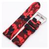 INEOUT Universal 22mm 24mm 26mm Camouflage Colorful Rubber Watch Band Compatible With Men's Watch Watch Strap Compatible With Samsung Gear S3 Classic Panerai (Color : Red Silver buckle, Size : 2 view 1