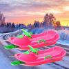Children's Sledges with Steering Wheel, Two-Person Padded Sledges, Winter-Resistant Sledges, Plastic Sledges, Sledges with Brake Handrail