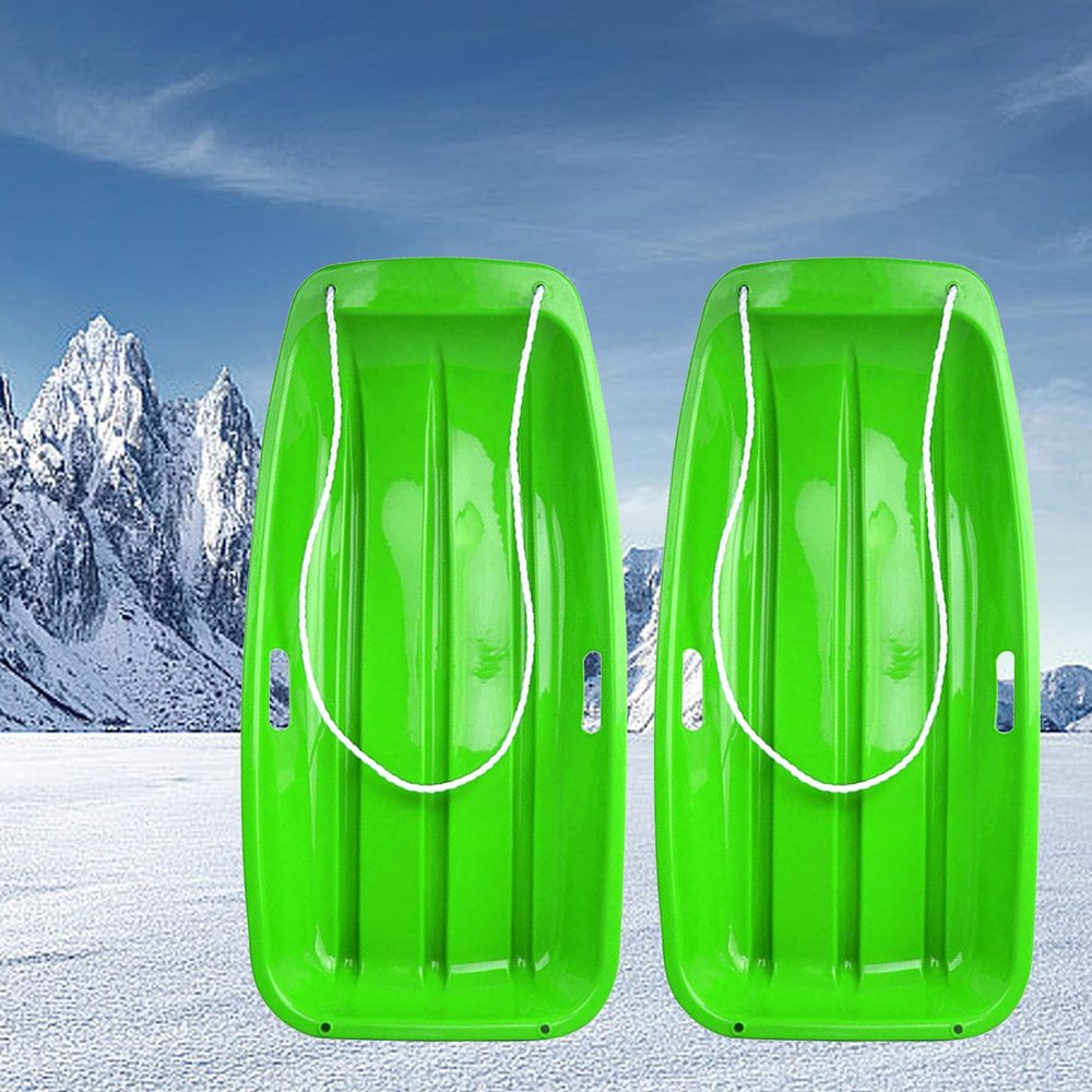 Children's Double Sledges, Thickened Wear-Resistant Sledges, Frost-Resistant Plastic Sledges, Winter Sledges, Sledges with Pull Ropes