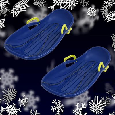 Children's Sledges, Frost-Resistant and Wear-Resistant Sledges, Winter Tandem Sledges, Thickened Plastic Sledges, Sledges with Brakes and Pull Ropes