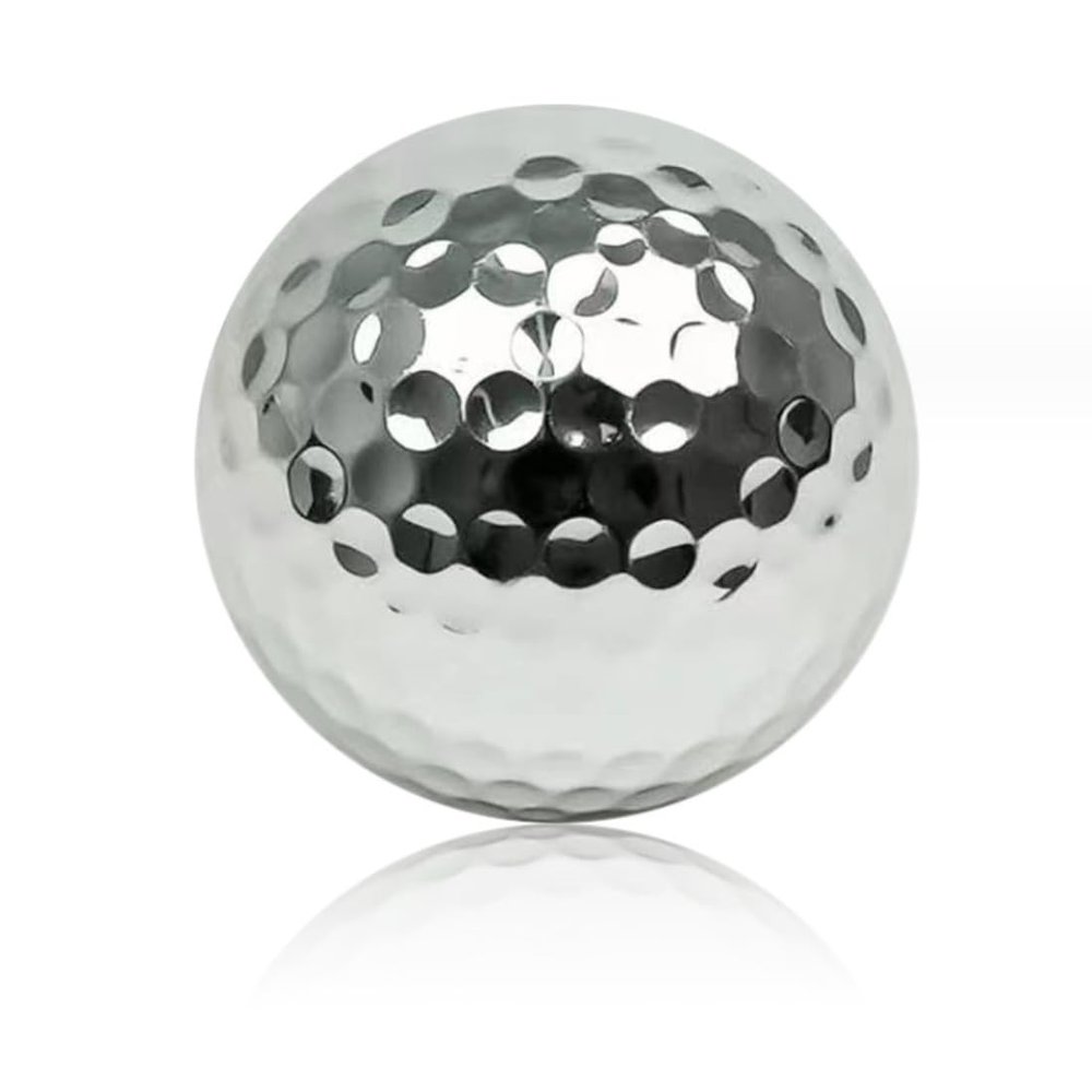 Aolowewin Electroplated Silver Golf Balls, Novelty GolfBall for Gift Present and Display Decoration, 3 Layers Practice Golf Ball for Play (10-Pack, Silver GolfBalls)